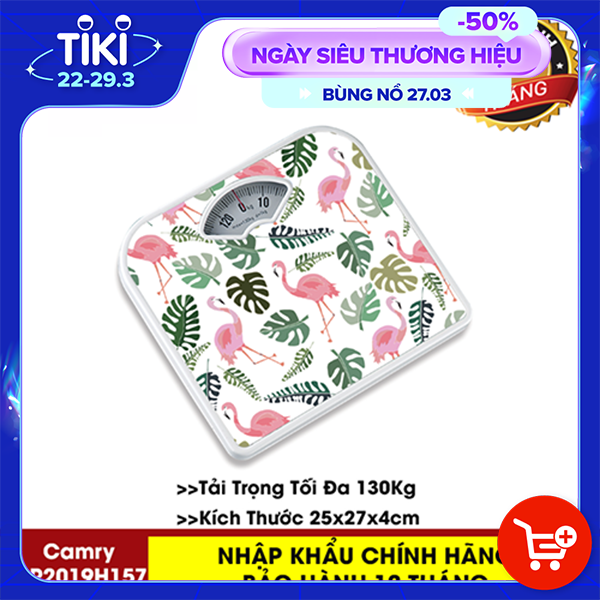 HÀNG CHÍNH HÃNG- Cân sức khỏe cao cấp hoạt động cơ học Camry BR2019H157 trọng tải tối đa 130kg