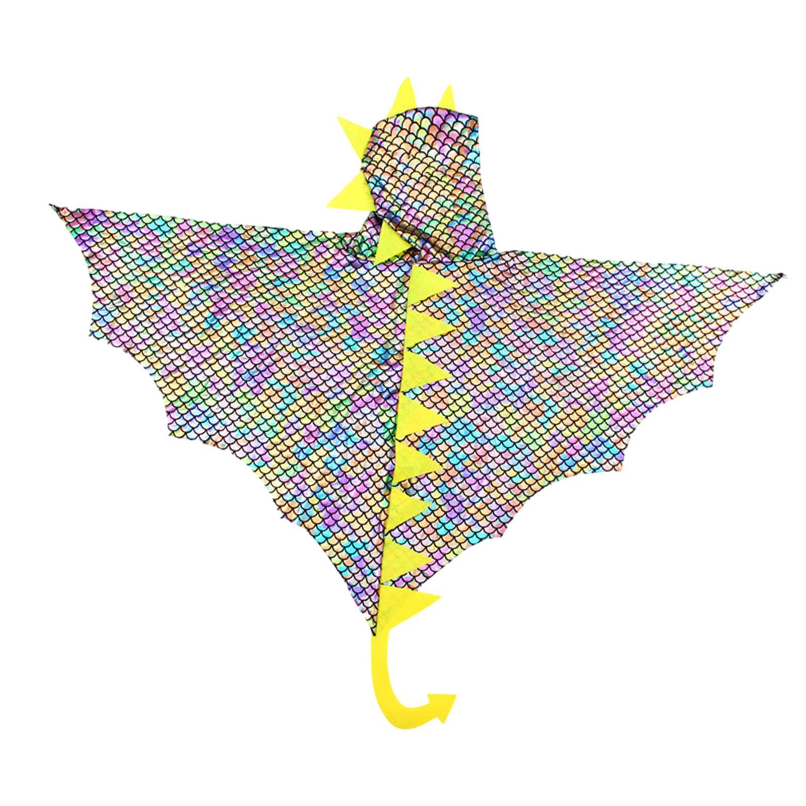 Halloween Dinosaur Costume Dragon Hood Cloak Coat Kids Dinosaur Cape Cosplay Outfit for Carnival Children Medieval Masquerade