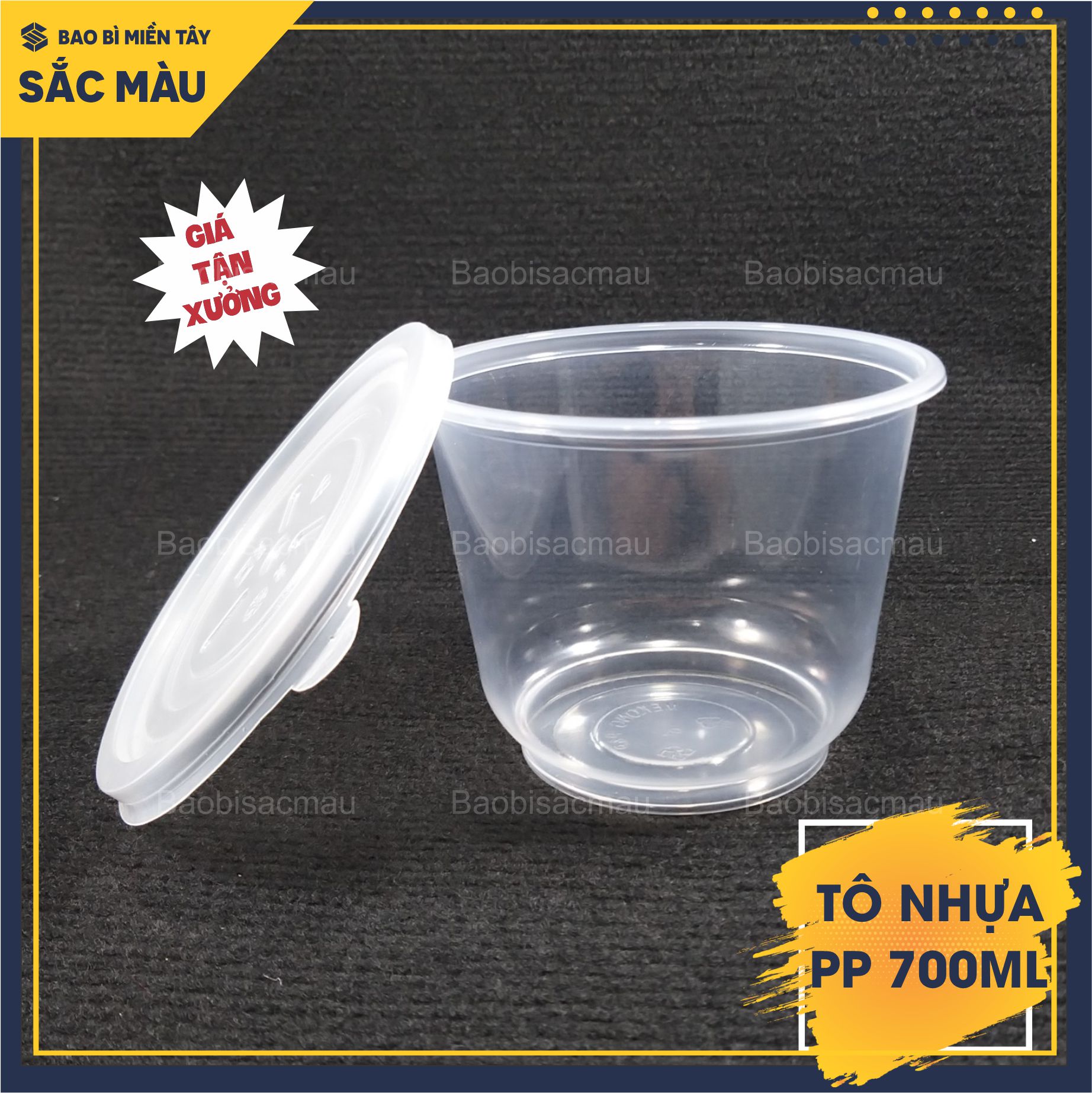 Sét 50 Tô nhựa PP 700ml Mekong kèm nắp đựng thực phẩm