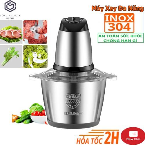 Máy xay thịt-máy say thịt cầm tay đa năng gia đình cối Inox 4 lưỡi đa năng,công suất 250W xay thịt,tỏi ớt, rau củ quả XT