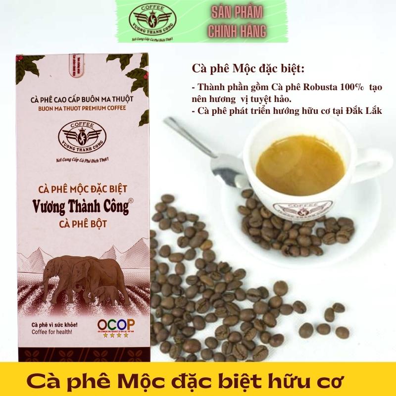 Cà phê mộc đặc biệt ocop 500gram, cà phê quy trình hữu cơ chất lượng, thơm ngon, đắng đậm, hậu ngọt, nổi tiếng buôn ma thuột