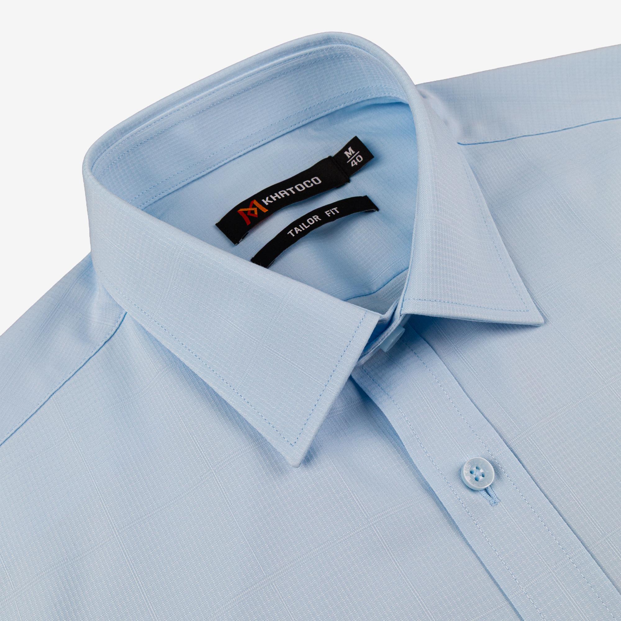 Áo sơ mi nam KHATOCO Tailor Fit dài tay A1MD538T1-CNCR739-2703-D