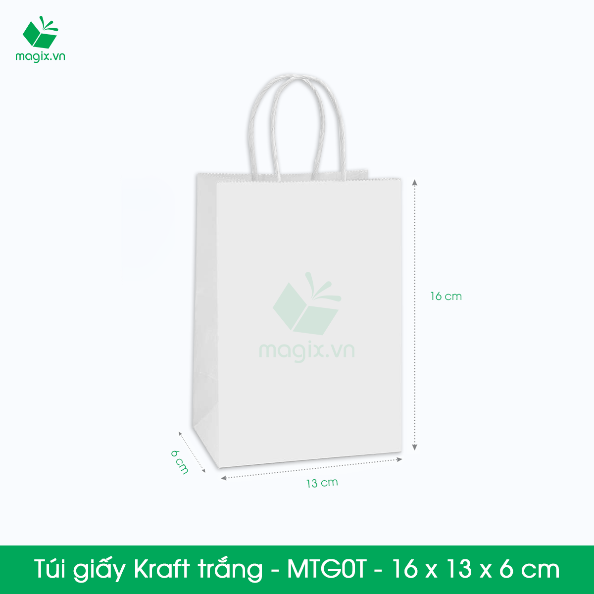 MTG0 MTG0T - 16x13x6 cm - Combo 100 túi giấy Kraft Nhật cao cấp