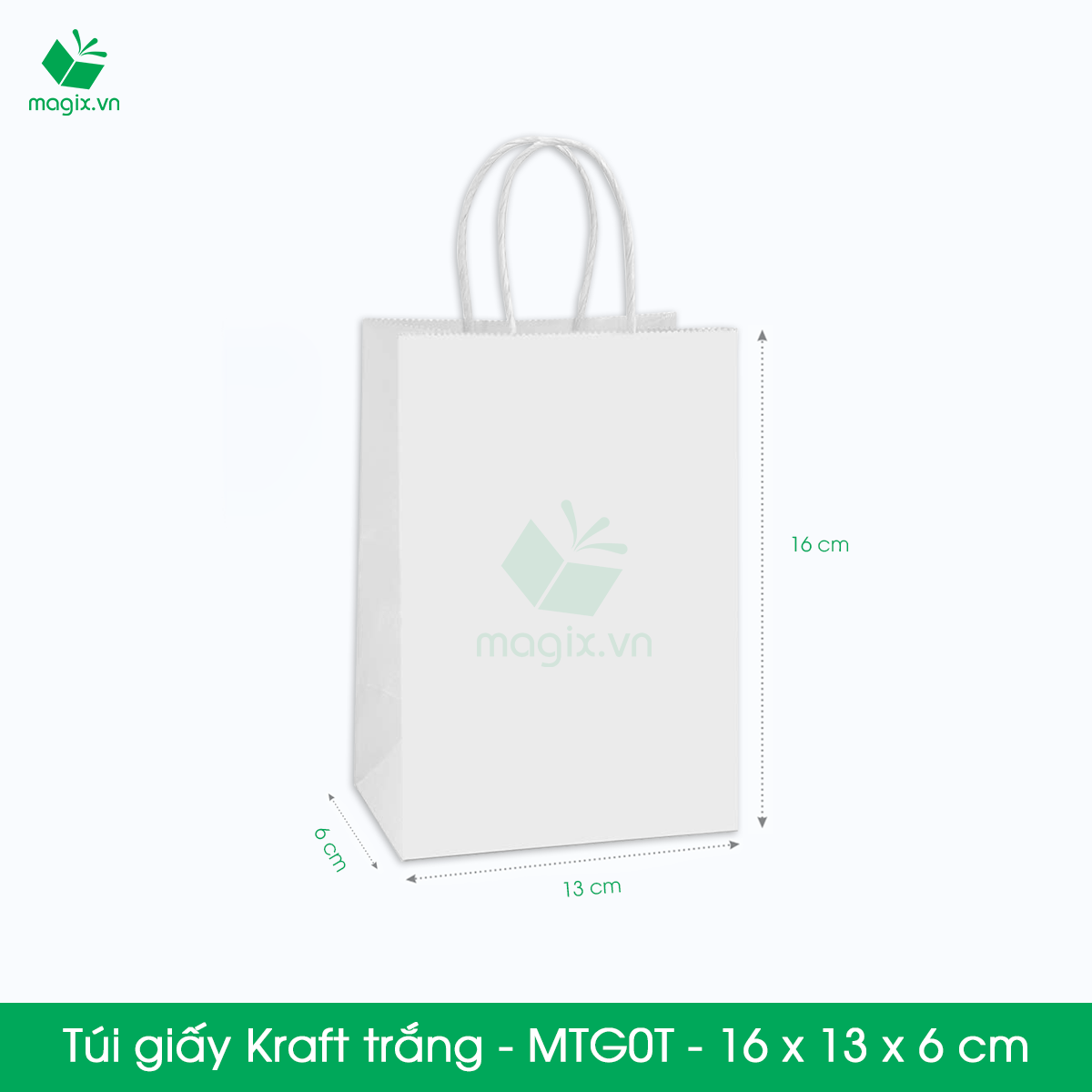 MTG0 MTG0T - 16x13x6 cm - Combo 300 túi giấy Kraft Nhật cao cấp