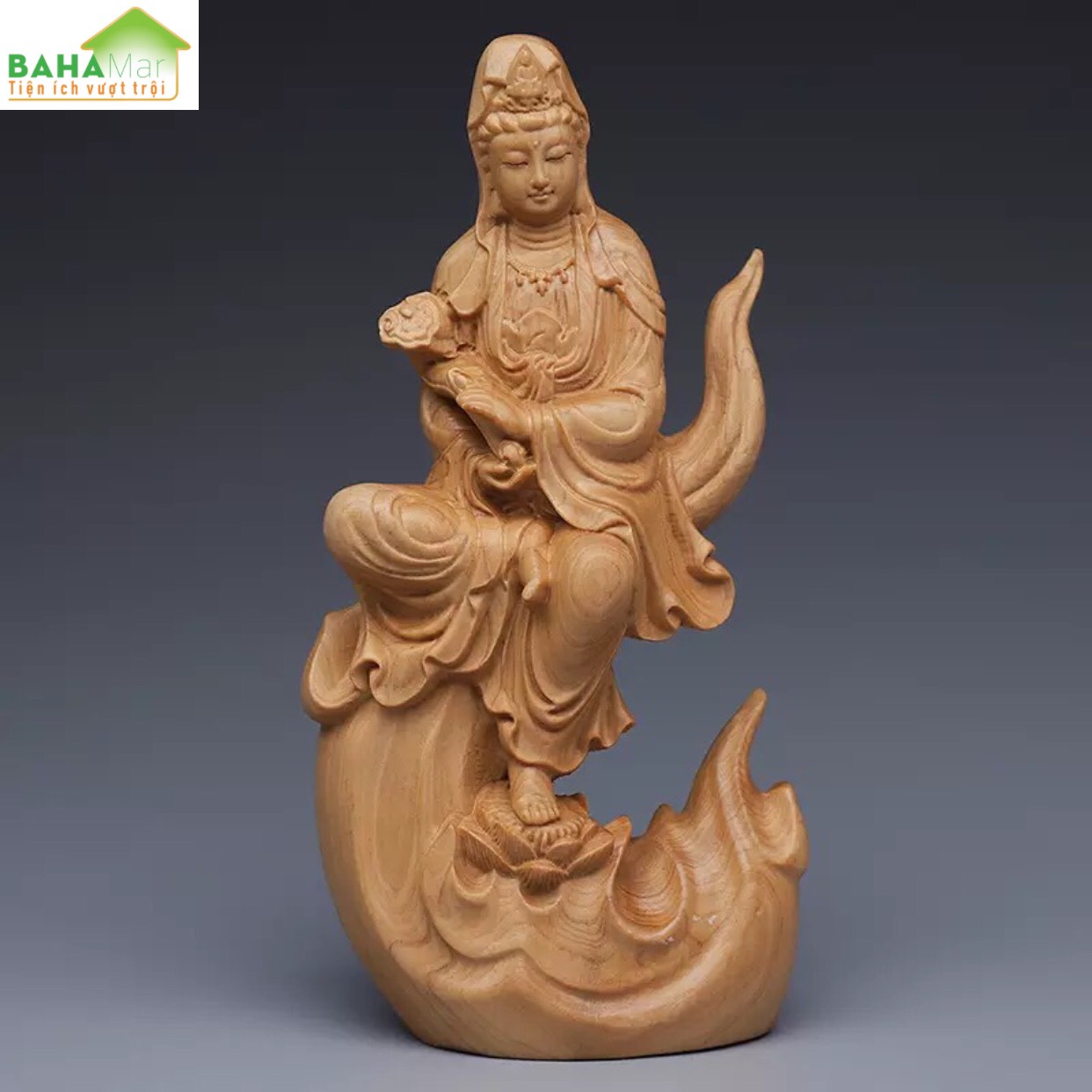 TƯỢNG ĐIÊU KHẮC GỖ - PHẬT BÀ QUAN ÂM "BAHAMAR" Chất liệu gỗ chắc chắn, chất lượng cao và bảo vệ môi trường, tay nghề tinh tế và chất lượng cao.