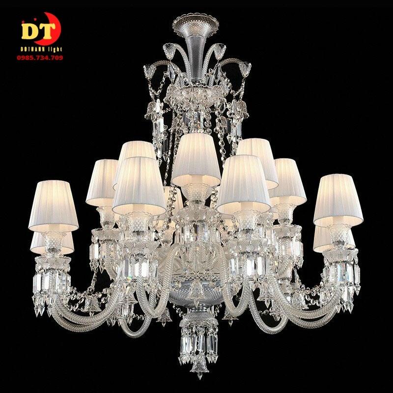 Đèn chùm phale trắng chao vải phòng khách hiện đại DQM