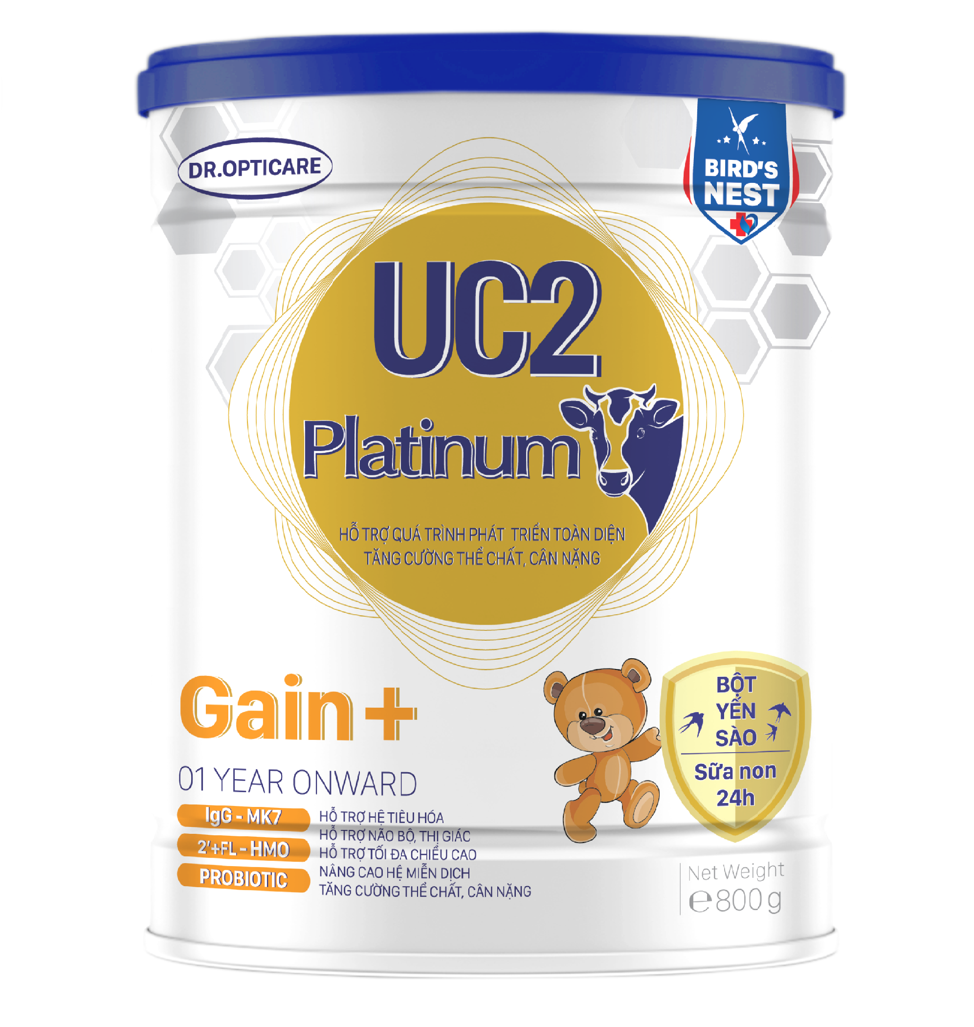 Combo 3 lon Sữa bột UC2 Platinum Gain+ lon 800g (cải thiện cân nặng cho bé, dành cho trẻ từ 1 tuổi trở lên)