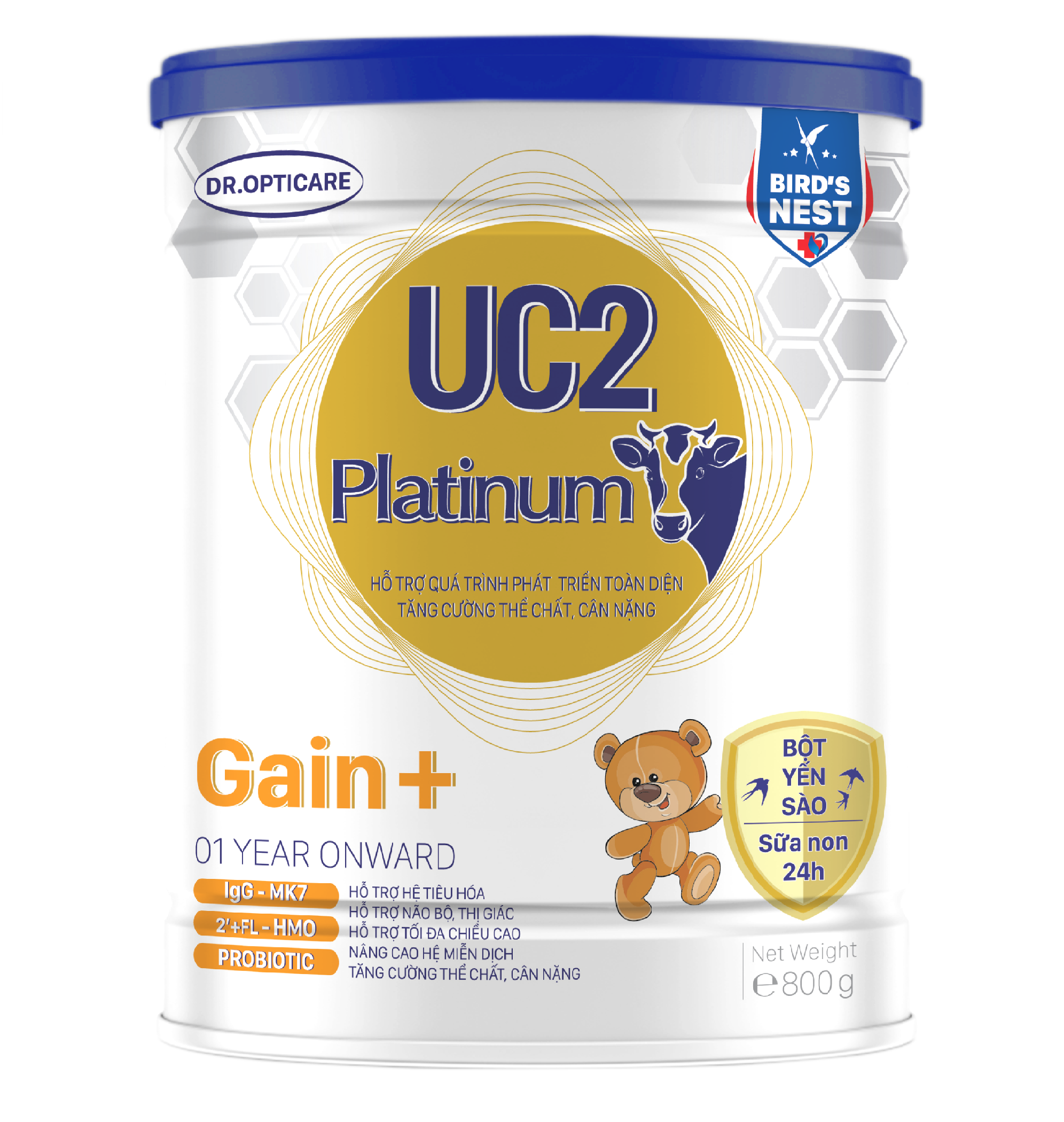 Sữa bột UC2 Platinum Gain+ lon 800g (cải thiện cân nặng cho bé, dành cho trẻ từ 1 tuổi trở lên)