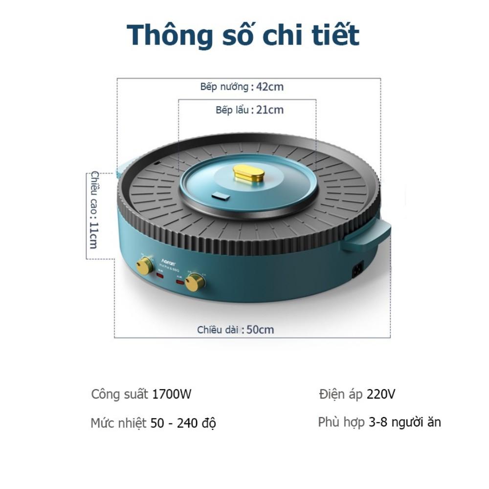 Bếp Lẩu Kèm Nướng Điện Mini 2 Trong 1 Siêu Chống Dính, Nồi Lẩu Nướng Đa Năng 2 Ngăn Chất Liệu Hợp Kim Cao Cấp