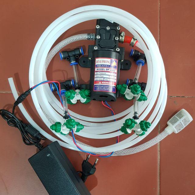 Compo máy tưới lan và phun sương 12v30w và 4 bec