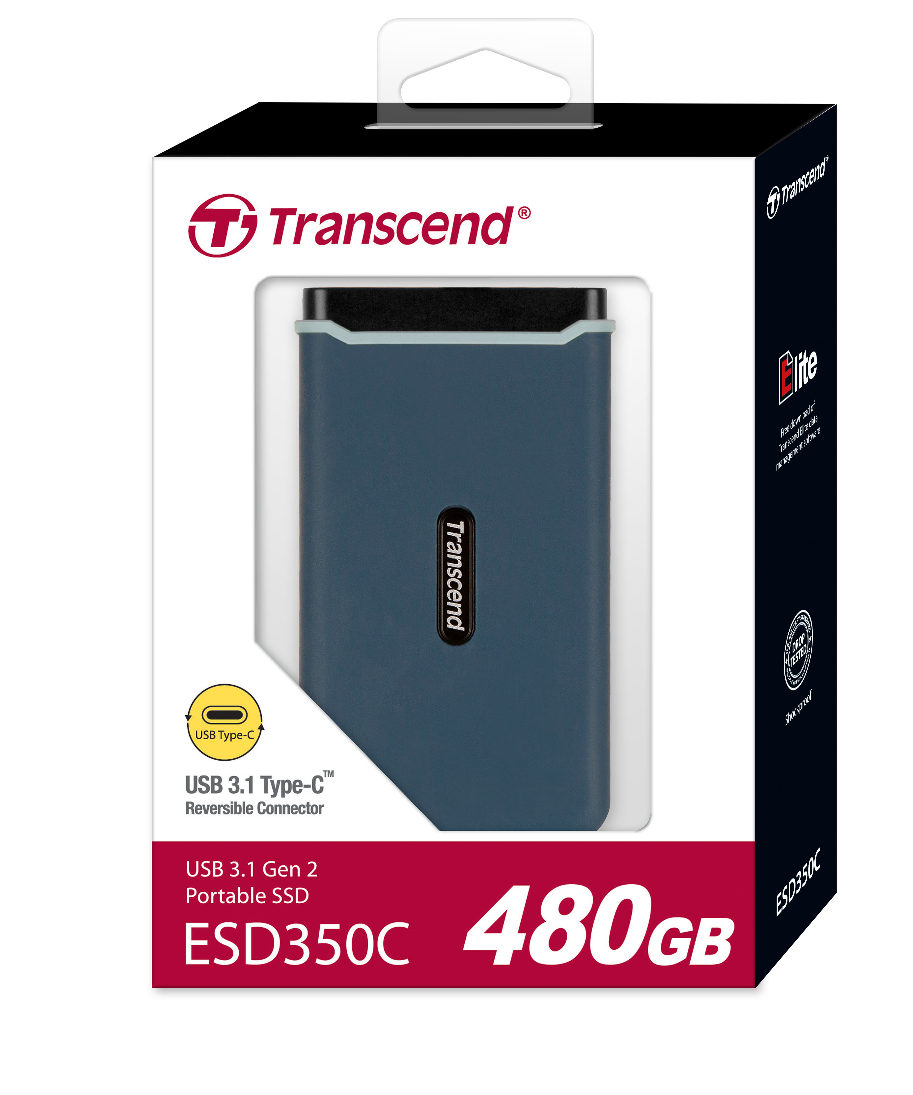 Ổ Cứng Di Động SSD Transcend ESD350C 480GB TLC USB 3.1 - TS480GESD350C - Hàng Chính Hãng