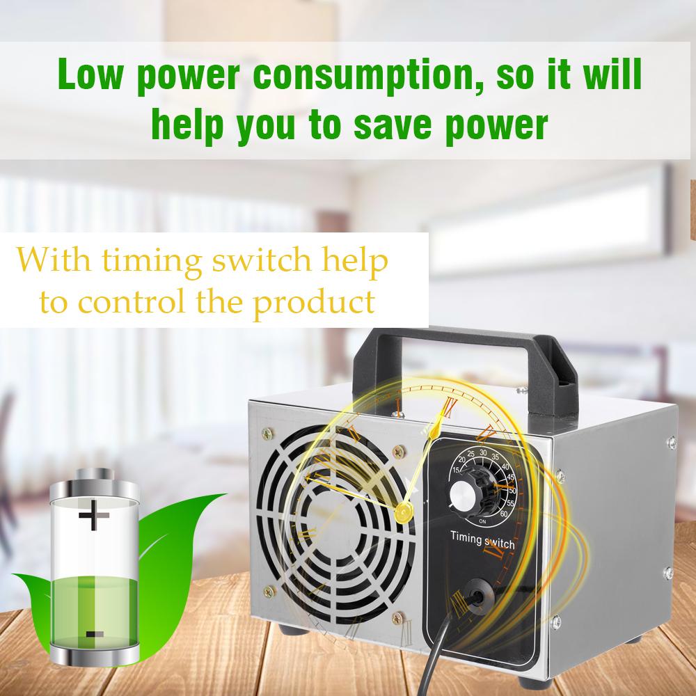 10g/h 220V Portable Ozonator Air Filter Purifier Fan with Timer Function For Home Car Formaldehyde Remover