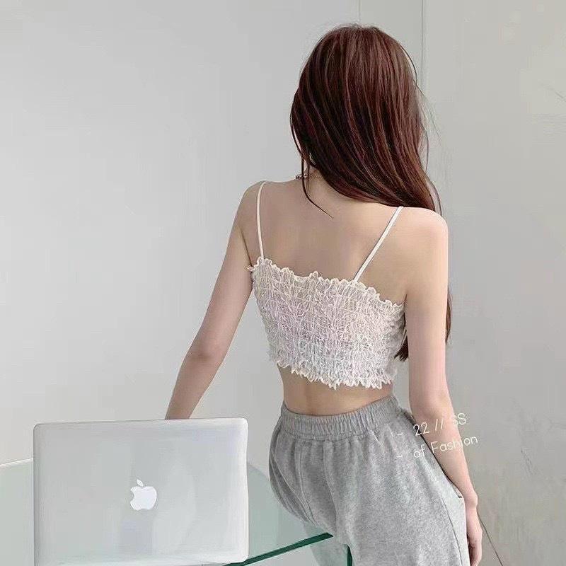 Áo bralette không mút, hàng ren mềm