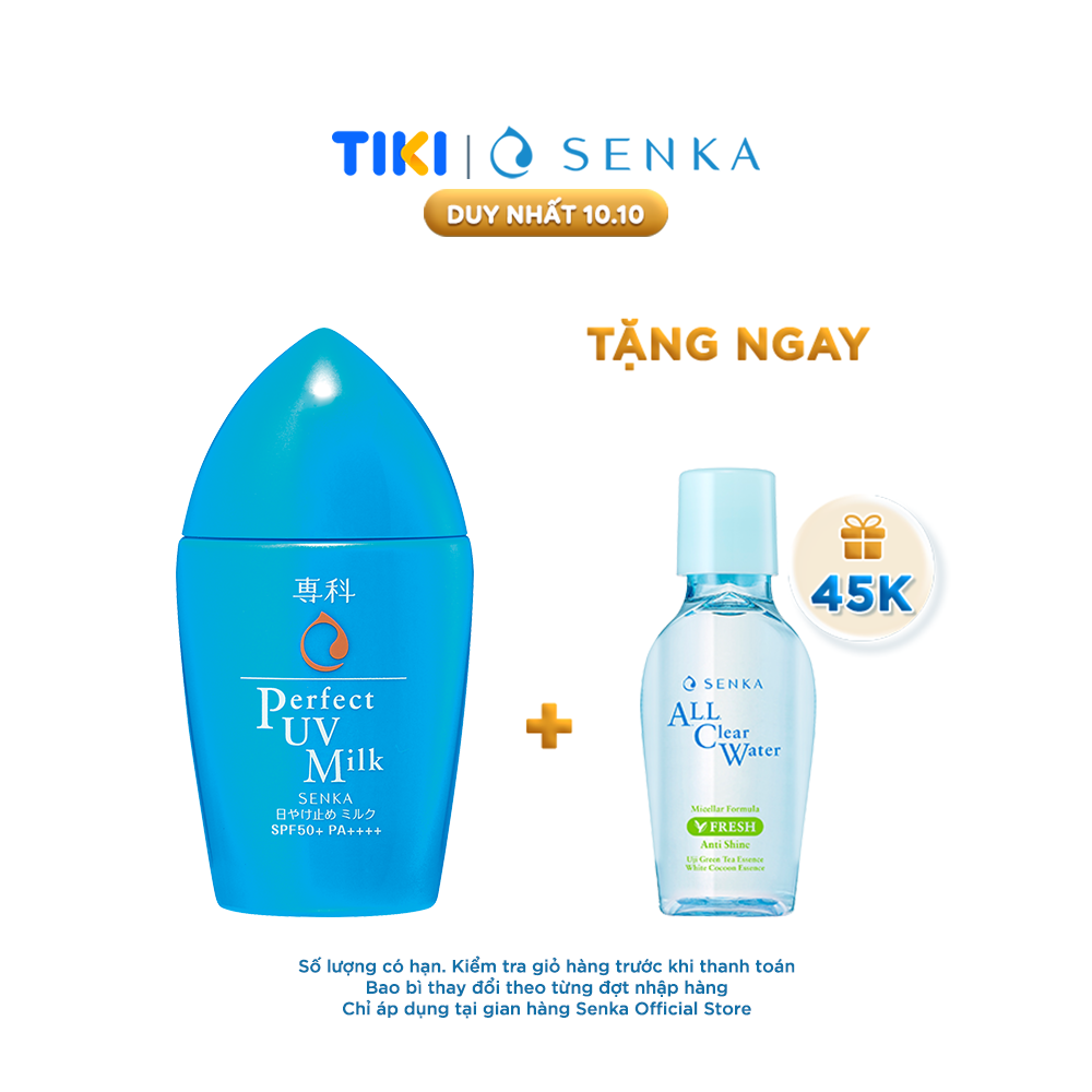 Kem Chống Nắng Dạng Sữa Senka Perfect UV Milk SPF 50+, PA++++ 41095 (40ml)