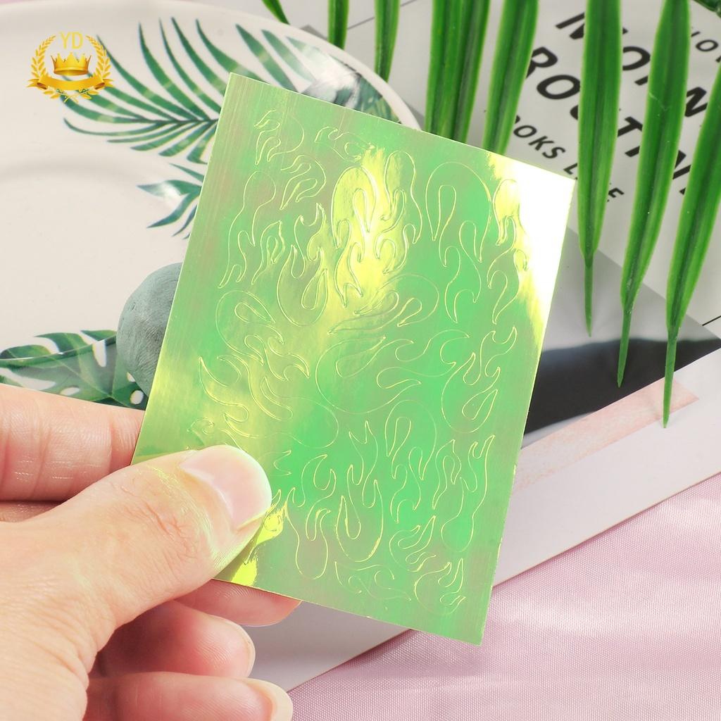 Miếng Dán Trang Trí Móng Tay Họa Tiết Ngọn Lửa Màu Vàng/Bạc/Bạc