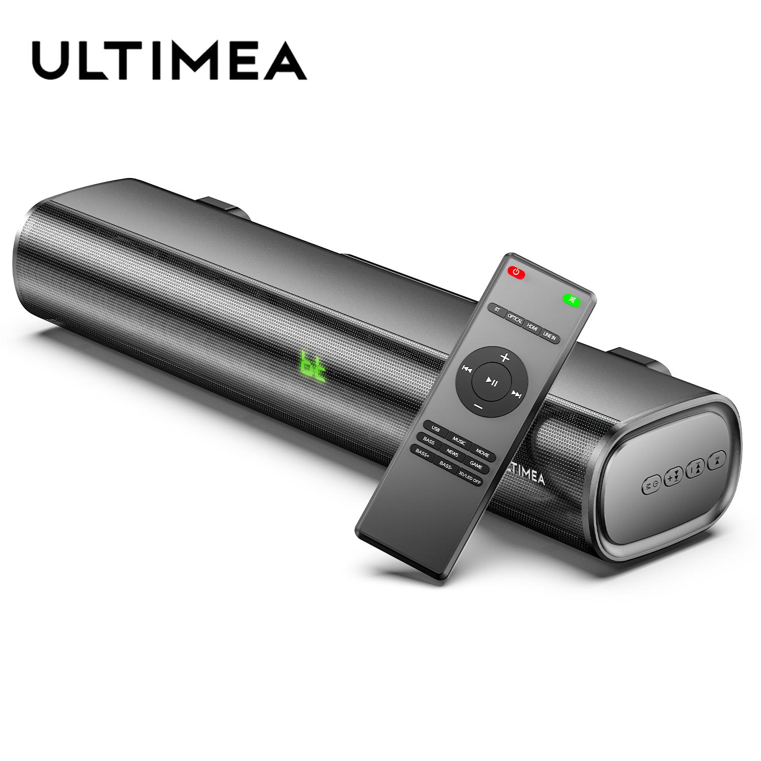 ULTIMEA 50W TV Sound Bar Có dây Bluetooth tại nhà Bulid-in DSP 3D Stereo Surround Mini SoundBar cho PC Trò chơi TV Loa Bluetooth Color: Tapio I Set Type: UK Plug