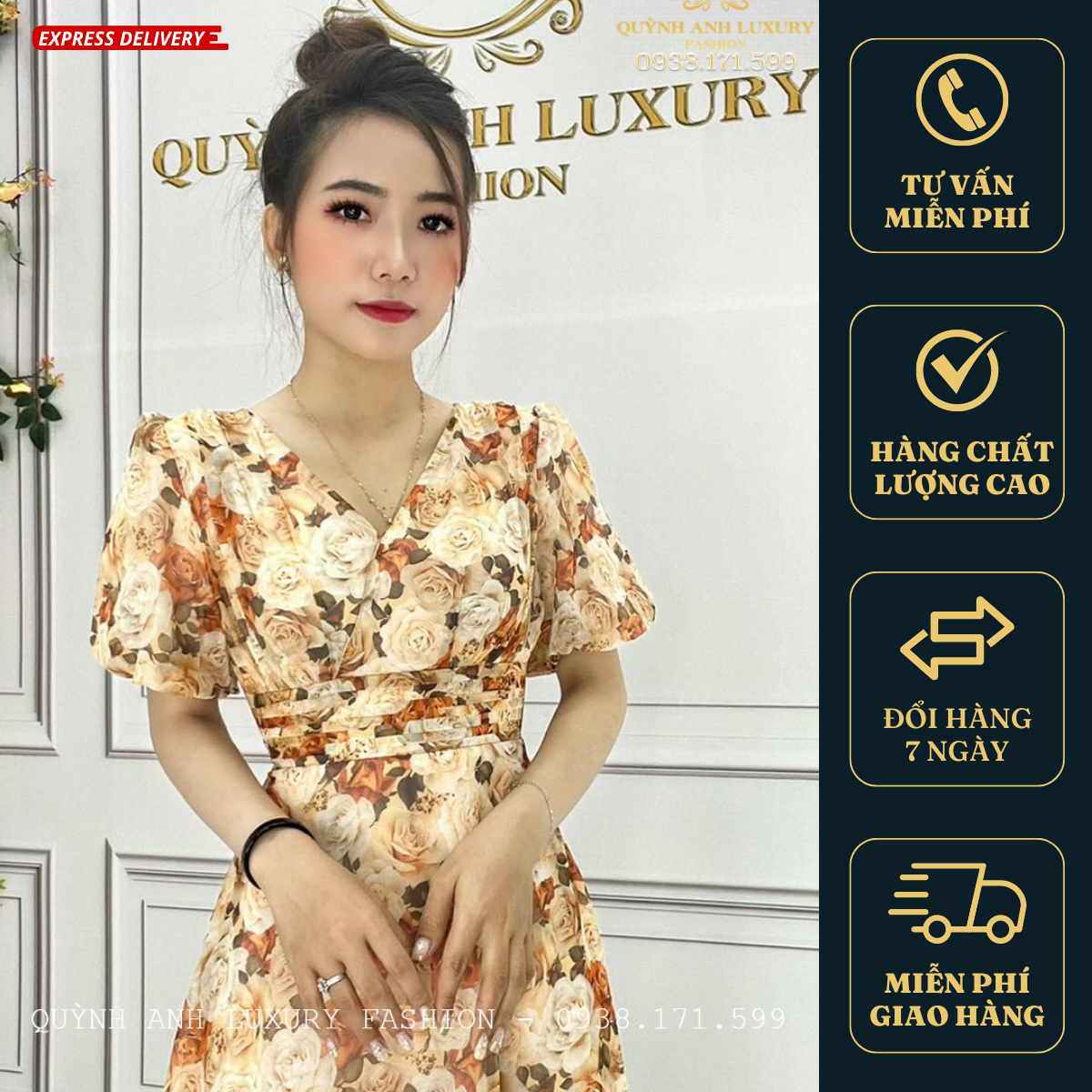 Đầm maxi đi biển cổ chữ V