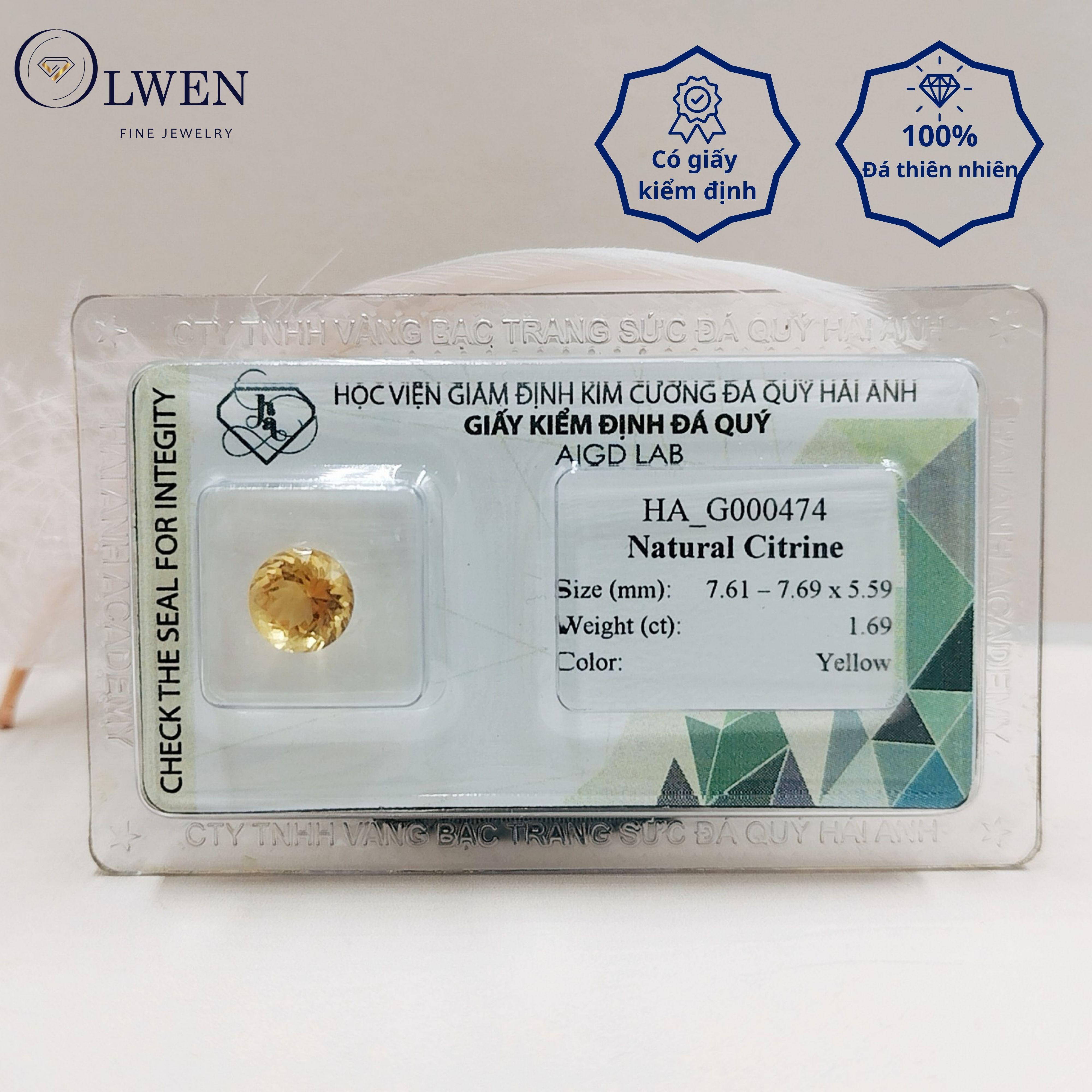 Viên đá thạch anh vàng thiên nhiên HA_G000474