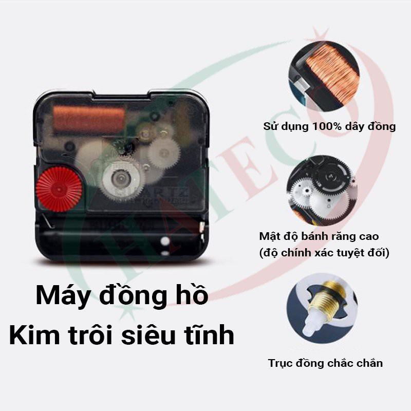 Đồng Hồ Treo Tường Trang Trí Phòng Khách Hình Cành Hoa Xanh TT2106X