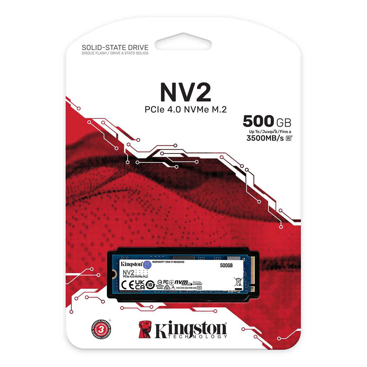 Ổ cứng gắn trong/ SSD Kingston NV2 500GB M.2 2280 PCIe Gen 4.0 NVMe (SNV2S/500G) - Hàng chính hãng