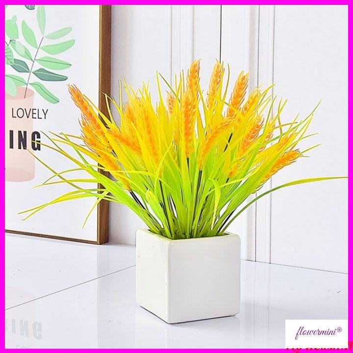 Cây lúa giả, bình bông lúa cắm sẵn 40cm màu vàng tự nhiên trang trí nhà cửa phong thủy, decor nhà hàng Flowermini BL-01