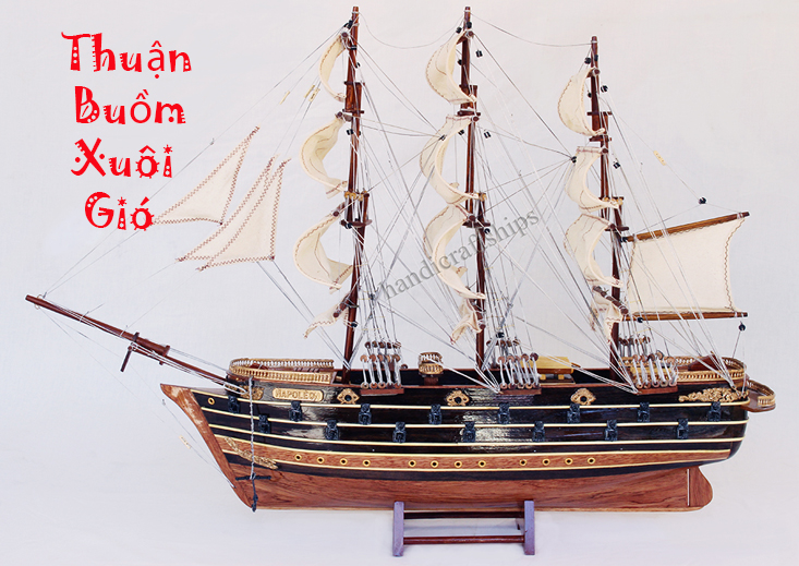 Mô hình thuyền chiến gỗ Napoleon chì (Thân: 60cm)