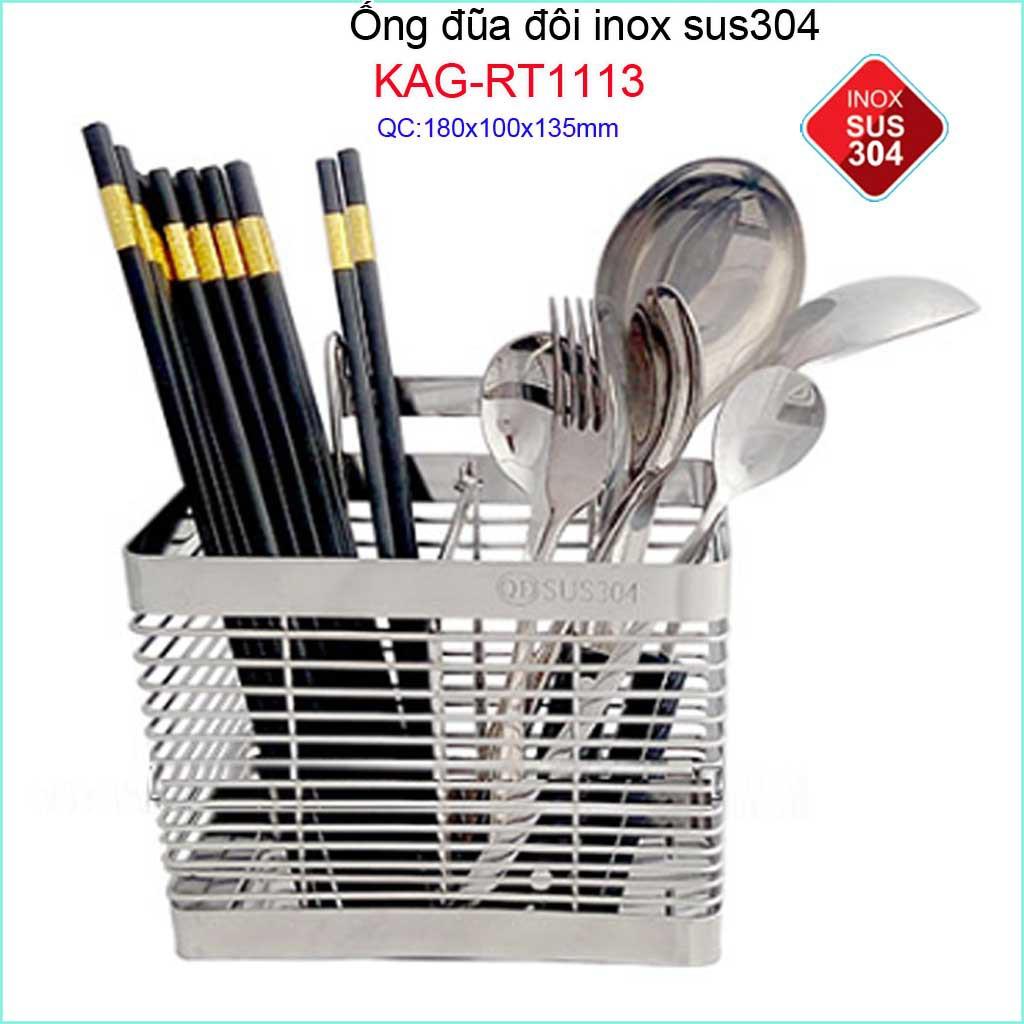 Ống đũa đôi vuông KAG-RT1113, ống đựng đũa nhà bếp Inox SUS304 siêu bền giá tốt sử dụng tốt