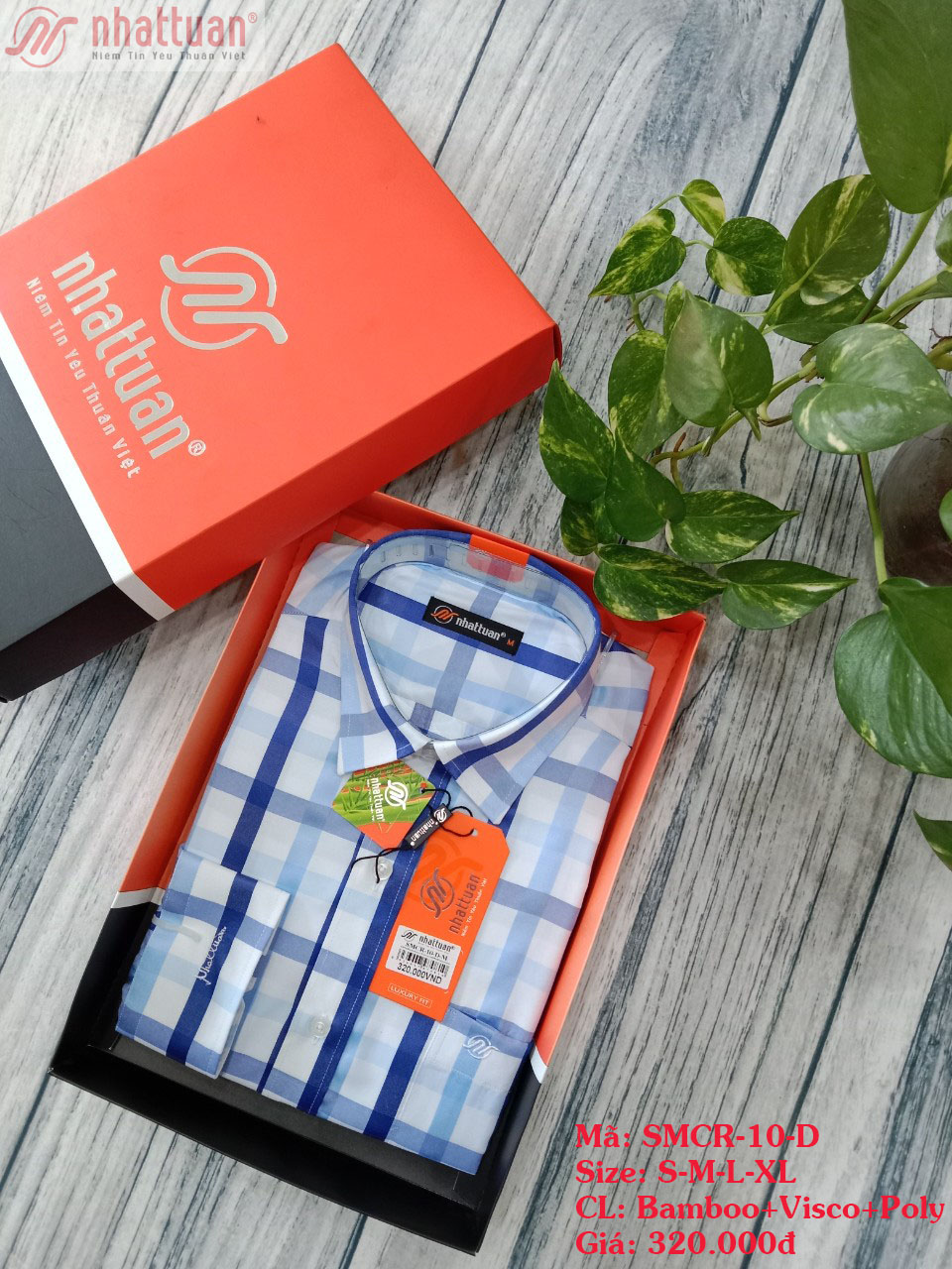 Áo sơ mi caro tay dài thời trang nam 320 của Nhật Tuấn