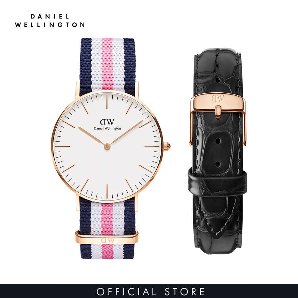 Combo Gift Nữ Daniel Wellington Đồng hồ Classic Southamptn DW00100034 + Dây da đồng hồ Classic DW00200041