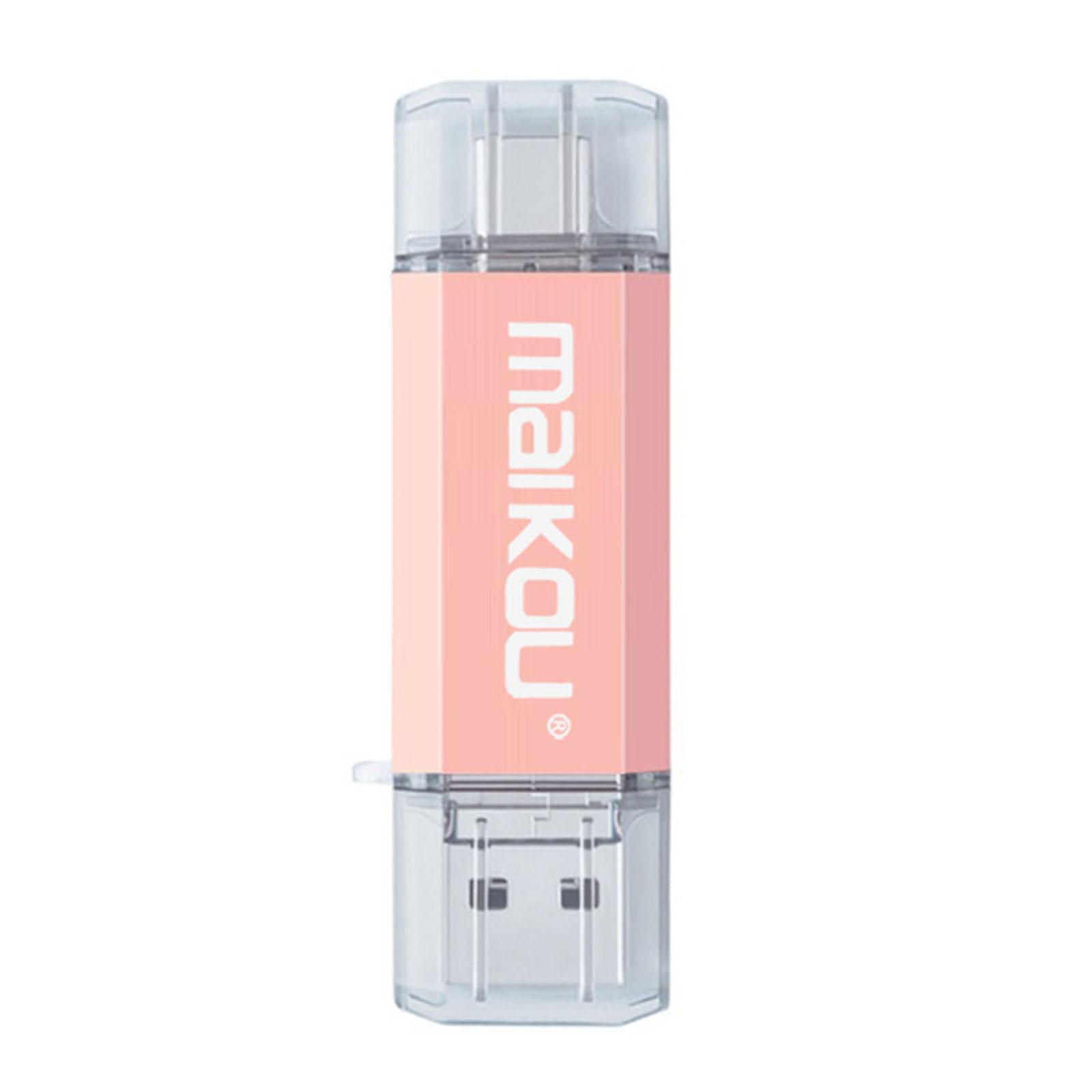 64GB USB 3.0 3-in-1 Type-C Flash Drive And Micro USB Flash Drive for IOS / Android PC Pink
