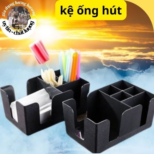 Hộp đựng khăn giấy ống hút thìa tiện lợi
