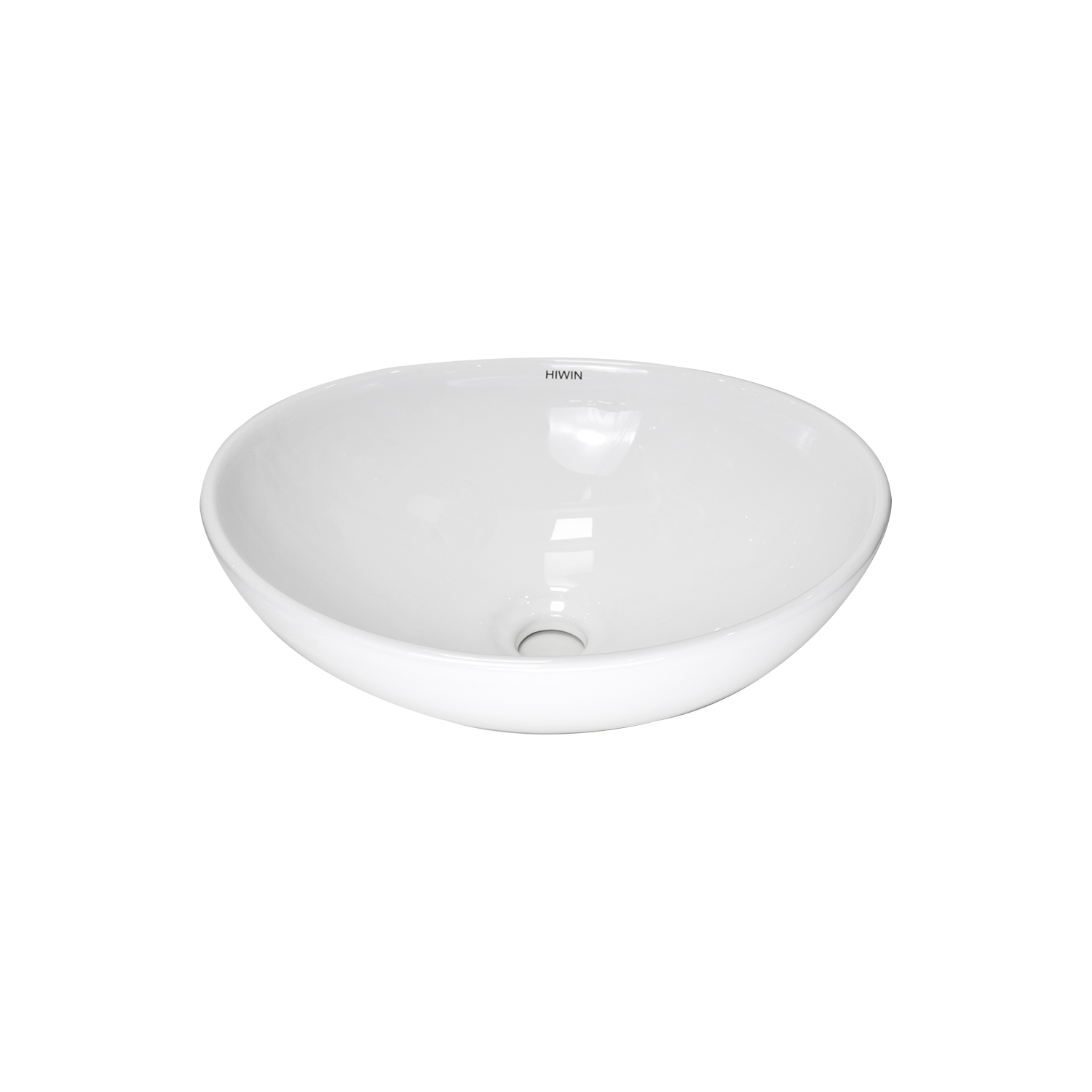 Chậu lavabo rửa mặt trắng sứ dáng elip độc đáo Hiwin LP-8020