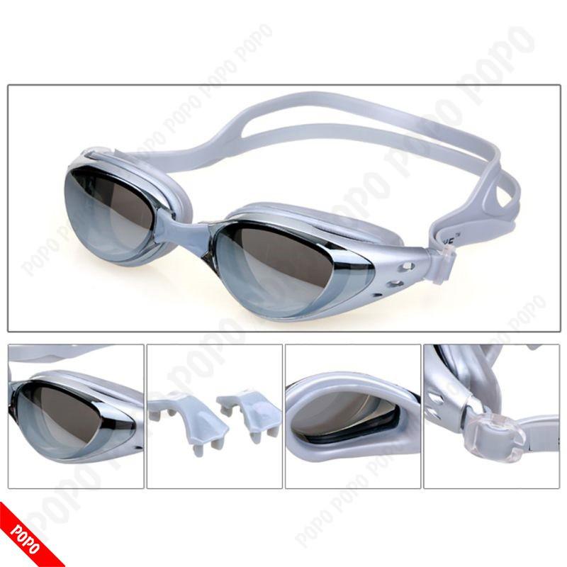 Kính bơi cận có độ POPO 610 kiếng bơi người lớn cho nam nữ cản tia UV hạn chế sương mờ