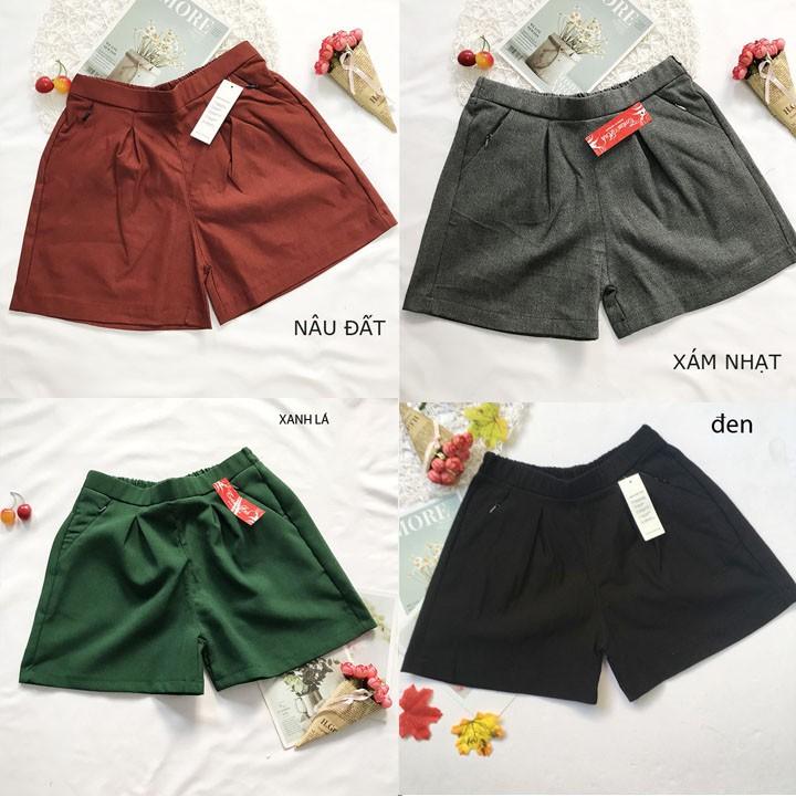 Quần đùi nữ freesize từ 45-52kg quần sọt nữ vải kaki thun - QNU11
