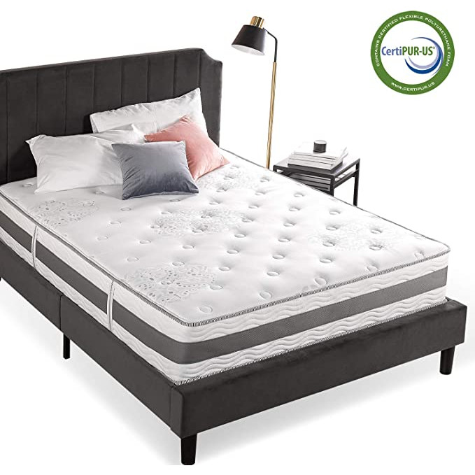 Nệm lò xo túi hút chân không Gel mát cao cấp Zinus - Gel-Infused Memory Foam Hybrid Spring Mattress