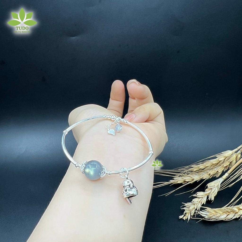 Vòng Tay Nữ Đẹp - Vòng Phong Thủy Mệnh Thủy TUDO VCBXACU Charm Bạc Mèo Thần Tài B8K400