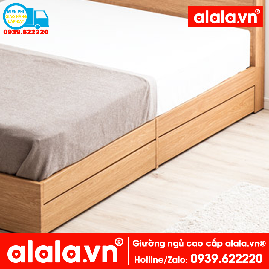 Giường ngủ ALALA (1mx2m) gỗ HMR chống nước - www.ALALA.vn® - Za.lo: 0939.622220