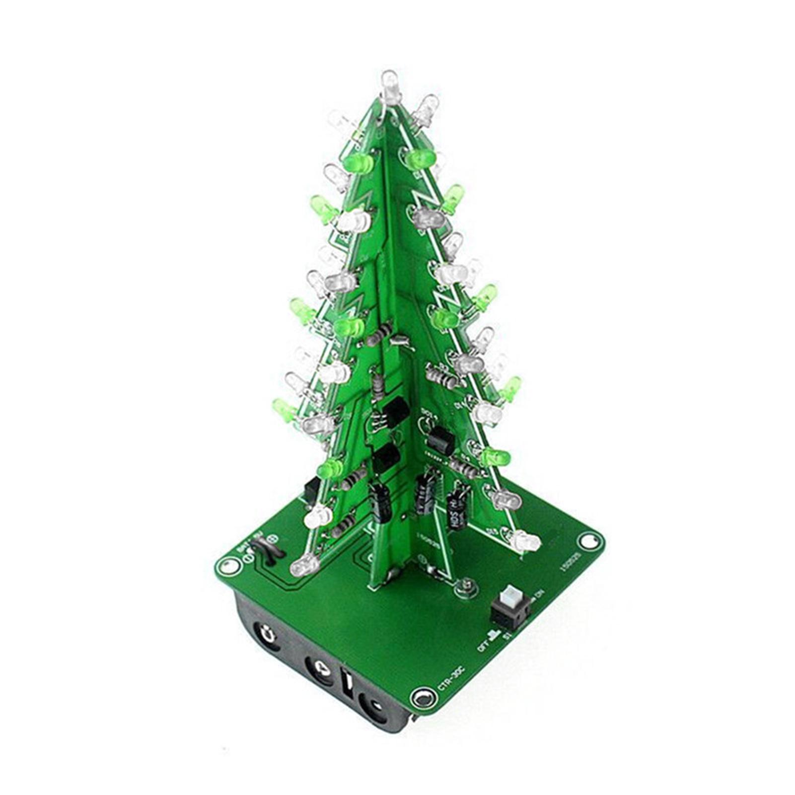 DIY Colorful Easy Making LED Light Acrylic Christmas Tree with Music Electronic Learning Kit Module