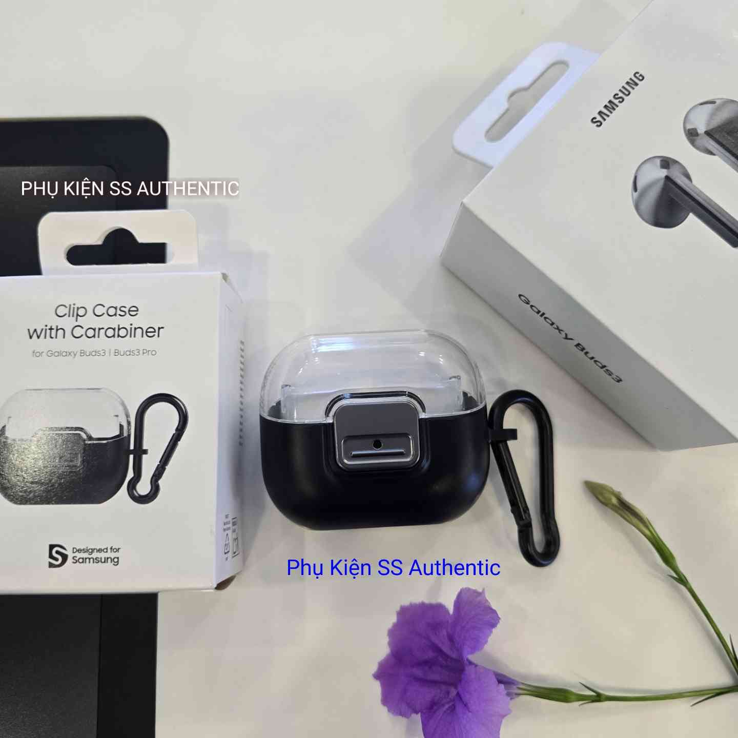 Hộp đựng tai nghe kèm móc đeo Galaxy Buds3, Buds 3 pro - Hàng Chính hãng Samsung