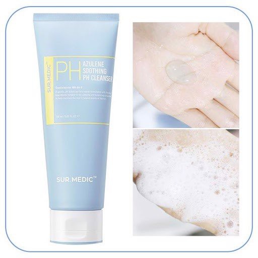 Sữa Rửa Mặt Cấp Ẩm, Dịu Nhẹ, Không Khô Da Sur.Medic Azulene Soothing pH Cleanser 150ml