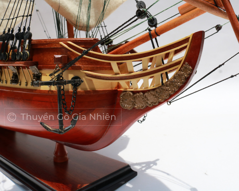 Mô Hình Thuyền Gỗ Phong Thủy Dạng Thuyền Cổ USS CONSTELLATION Chính Hãng Hàng Xuất Khẩu Chất Lượng Cao