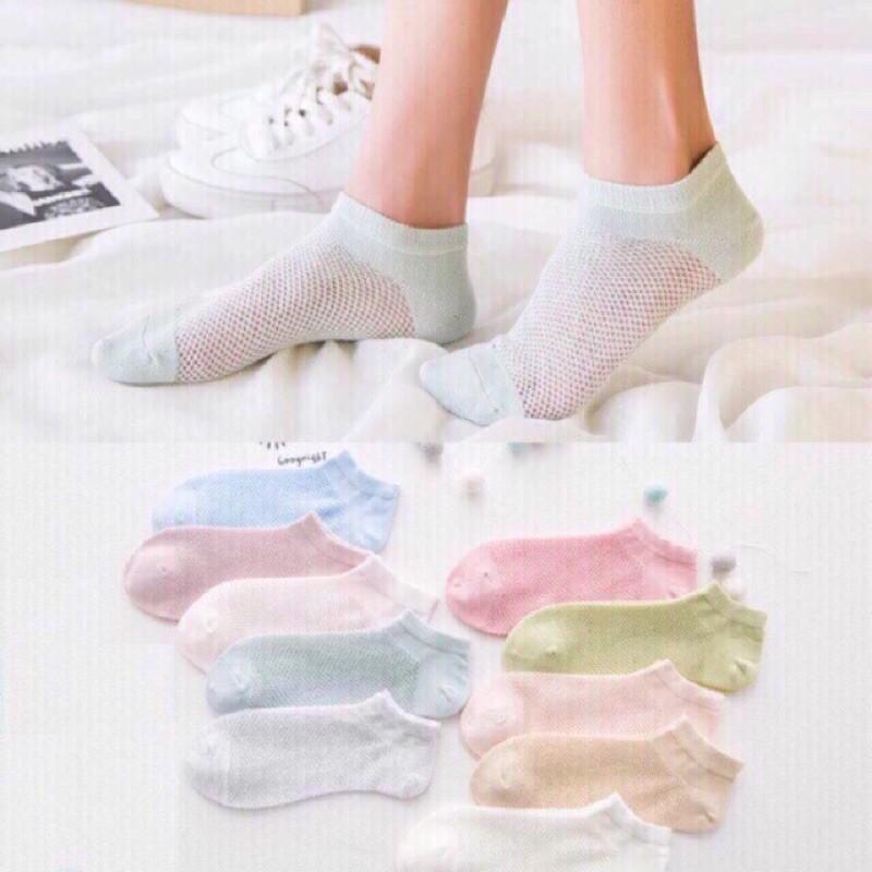 Sét 10 đôi tất lưới nữ Thông hơi siêu mát