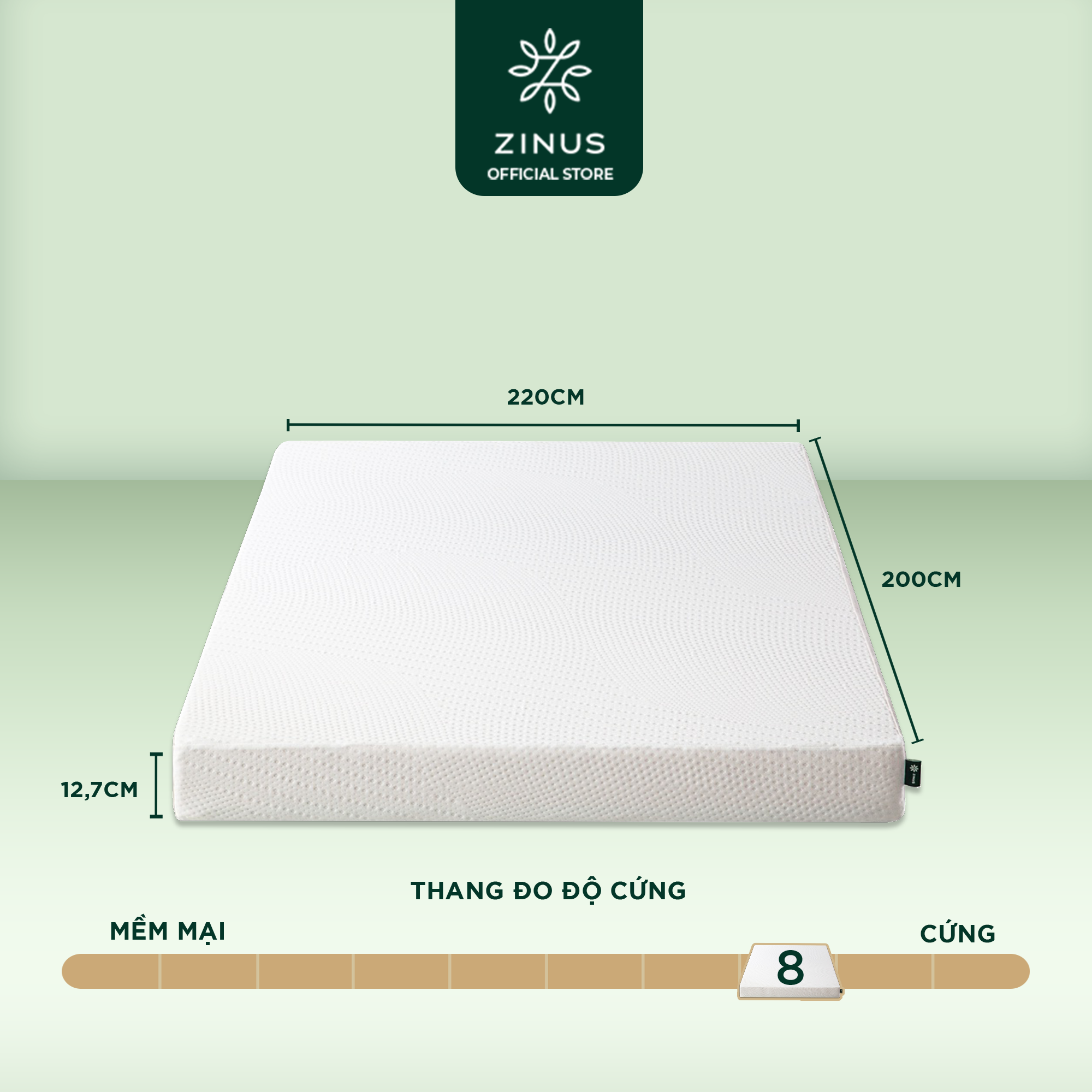 Nệm Foam Zinus Êm Ái Mềm Mại Nâng Đỡ Cơ Thể - 12.7cm Foam Mattress