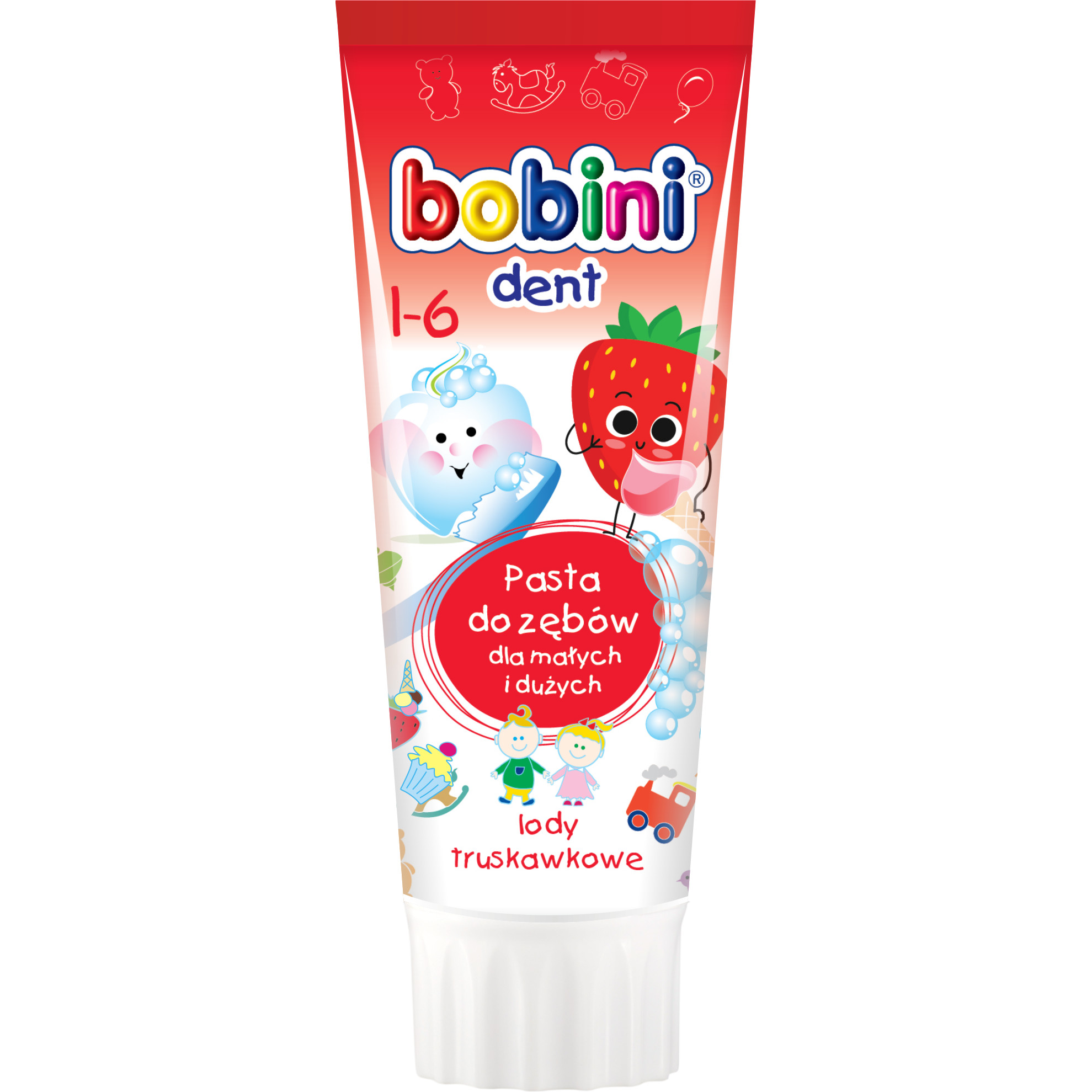 Kem đánh răng trẻ em Bobini hương kem dâu 1-6 tuổi 75ML