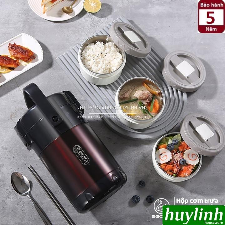 Hộp cơm giữ nhiệt 3 ngăn 2Good HC02 - 2 lít - Tặng túi xách - Kèm Đũa - Thìa - Bảo hành 5 năm - Hàng chính hãng