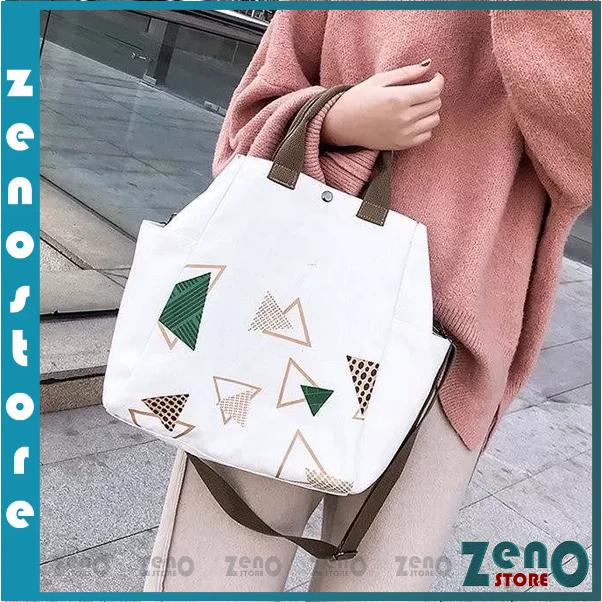 Túi tote vải, Túi canvas đi học công sở, 2 dây đeo thời trang
