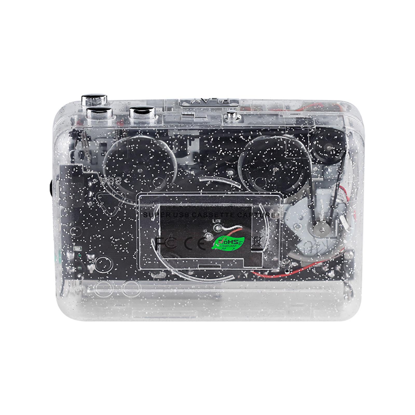 Transparent Cassette Player Cassette to MP3 Converter for Entertainment  Compact  Compact Vintage Cassette Tape Player