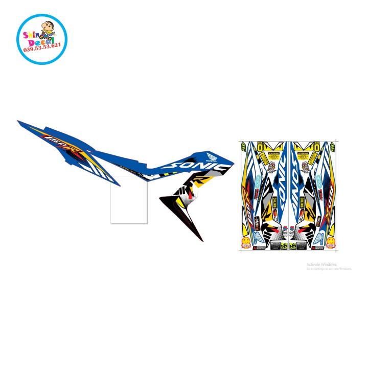 Tem xe sonic 150 dán xe xanh