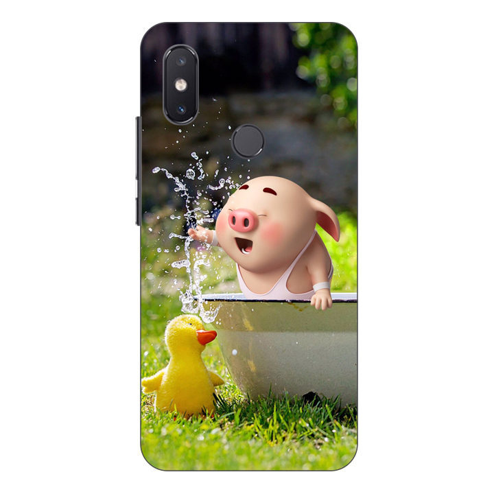 Ốp lưng điện thoại Xiaomi Mi 8 SE hình Heo Con Tắm Hồ - Hàng chính hãng