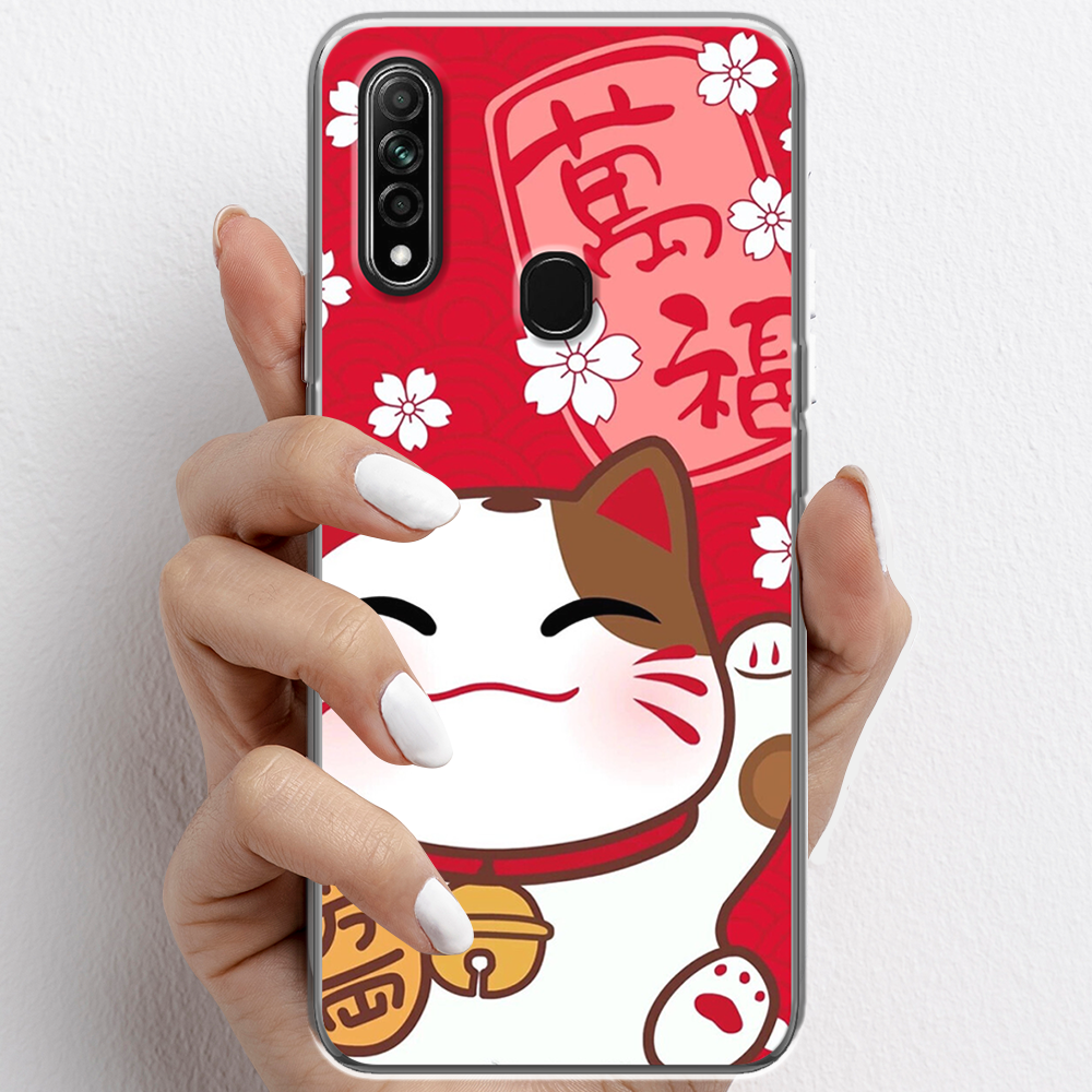 Ốp lưng cho Oppo A31 nhựa TPU mẫu Mèo thần tài